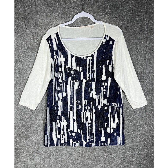 Soft Surroundings Scoop Neck Mesh‎ Overlay Top Womens Size Large Stretch - Picture 1 of 12